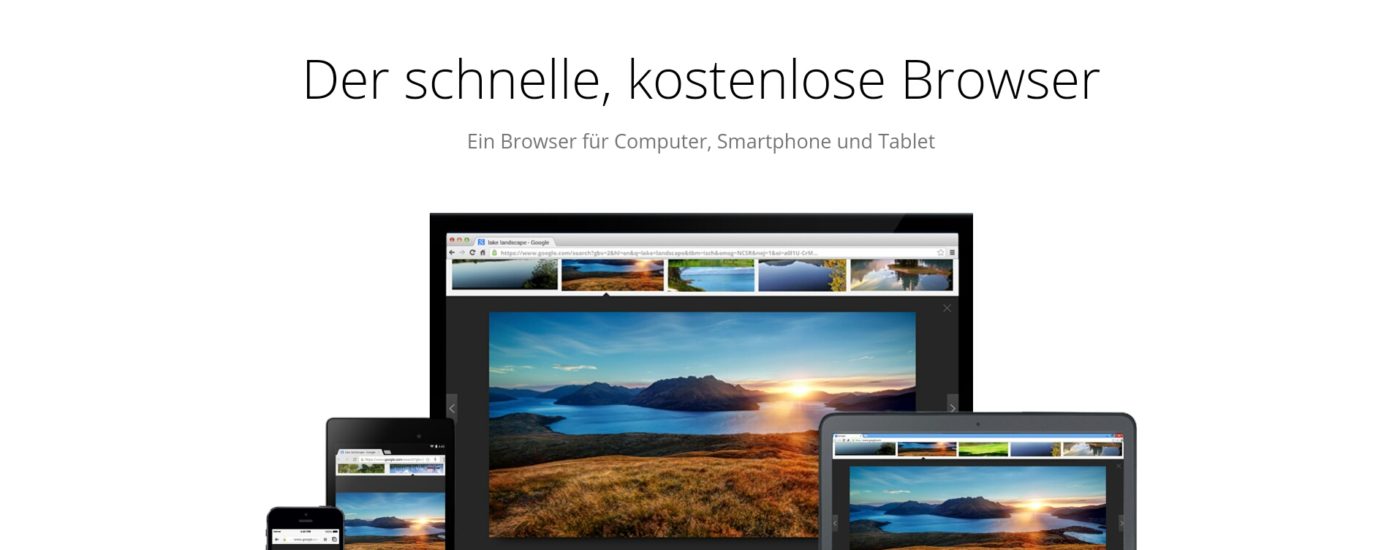 Chrome-Download-Seite im Screenshot