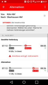 Der Streckenagent zeigt bei Störungen und Problemen auch Alternativrouten.