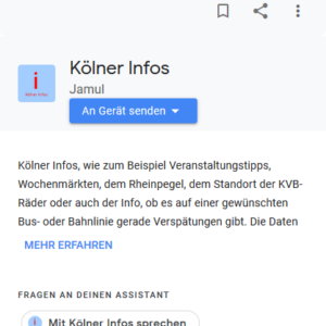 Google Assistant Kölner Infos