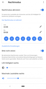 Nachtmodus für ein Google Home-Gerät einstellen