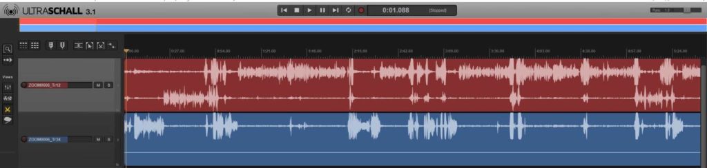 Ultraschall Grundanordnung der Tracks