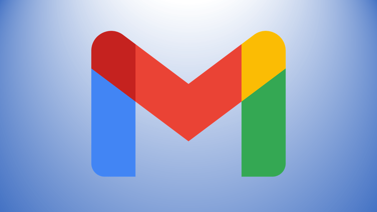 Das Logo von Gmail auf einem Hintergrund mit einem leichten, blauen Farbverlauf.